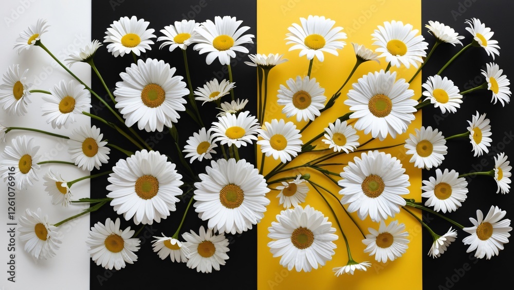 daisies on white background , AI Generated.