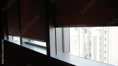 Motorized roller blind opening on big window