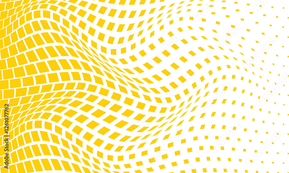abstract yellow rectangle big to small dot wave pattern can be used background. abstract yellow rectangle big to small dot wave pattern can be used background.