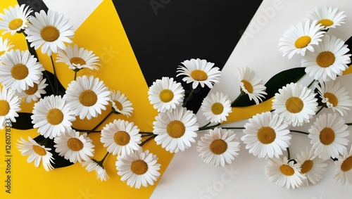Obraz na płótnie flowers on a black background , AI Generated. w salonie