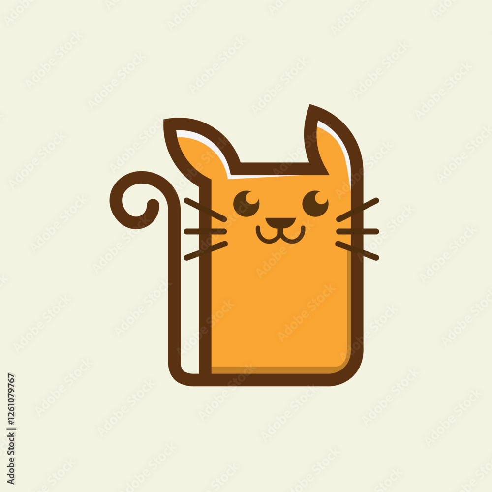 Vector illustration of cute cat logo Vector illustration of cute cat logo
