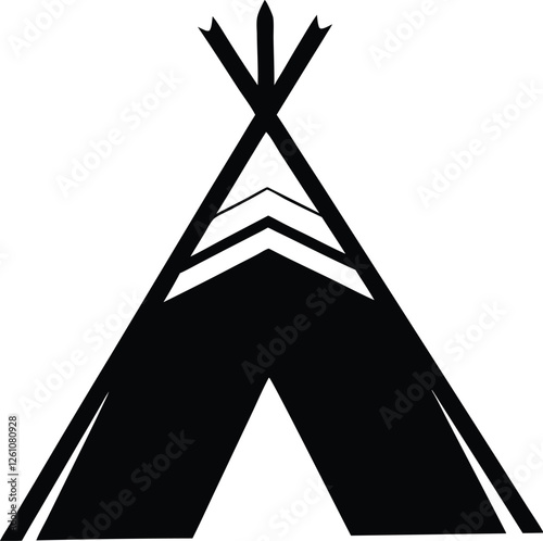 Teepee black silhouette,Teepee clip art