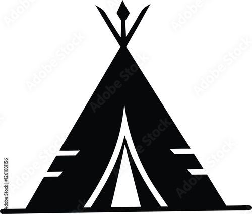 Teepee black silhouette,Teepee clip art