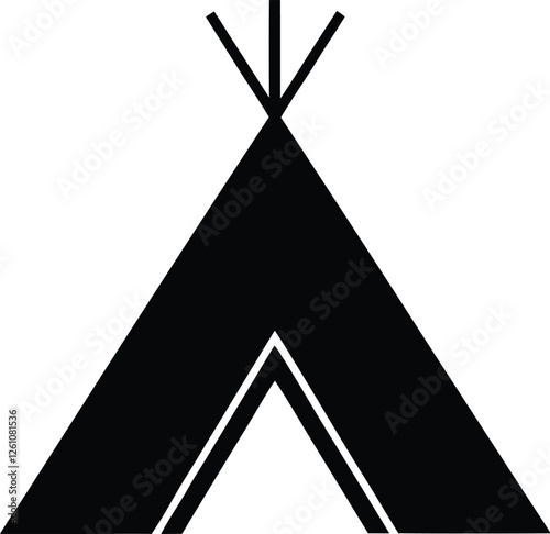 Teepee black silhouette,Teepee clip art