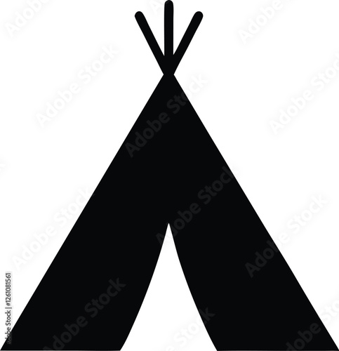 Teepee black silhouette,Teepee clip art