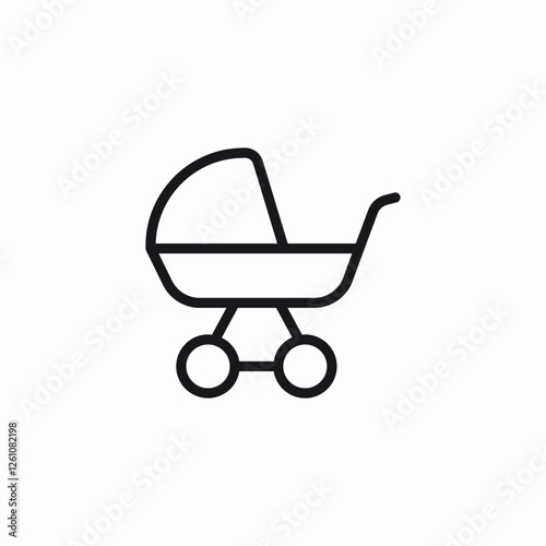 baby crib icon sign vector