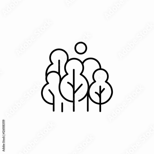 dense forest icon sign vector