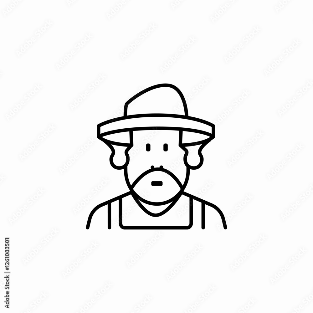 farmer work icon sign vector farmer work icon sign vector