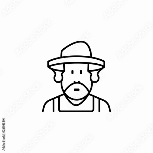 farmer work icon sign vector