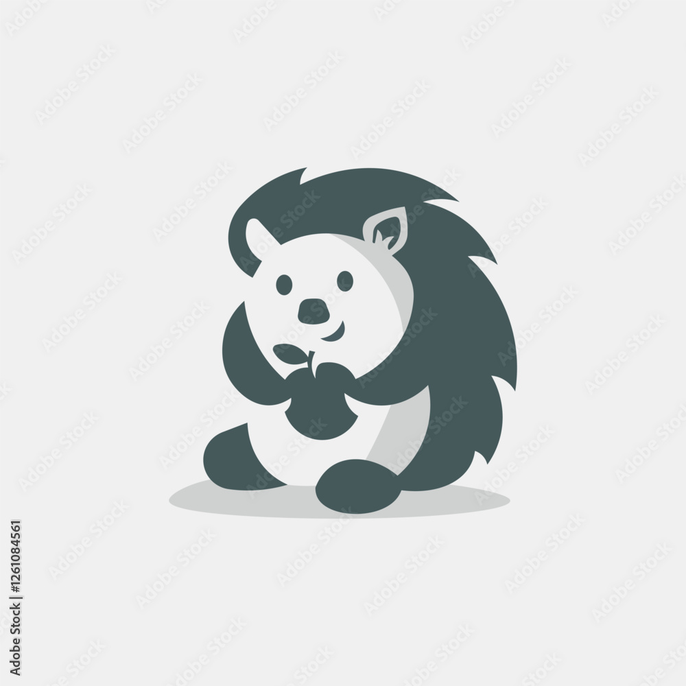 Vector illustration of cute hedgehog logo Vector illustration of cute hedgehog logo