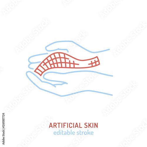 Artificial skin technology linear icon. Editable stroke.