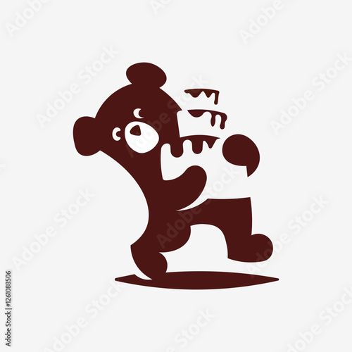 Vector illustration of cute bear bakery