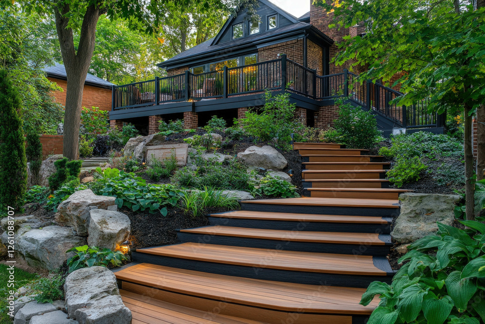 A Beautifully Installed Trex Deck Surrounded By Greenery A Beautifully Installed Trex Deck Surrounded By Greenery