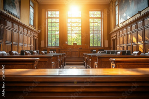 A Wooden Juror Box In A Cou...