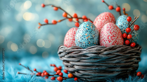Decorated Easter Eggs In A ...
