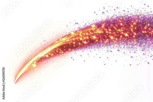 Vfx cartoon glowing comet trail animation isolated on white background