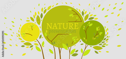 Colorful presentation cover with a summer tree.