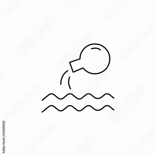 bottle sea throw icon sign vector