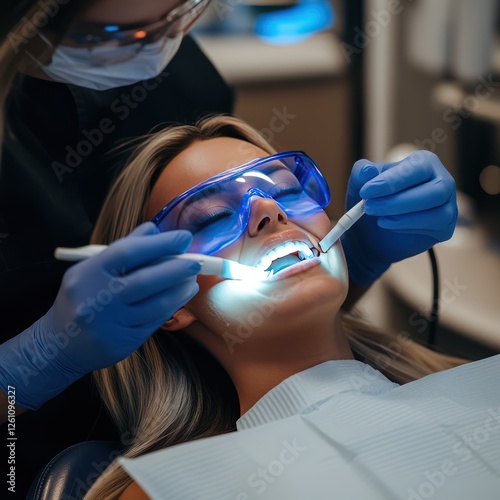 Dental care with professional doctors in a modern clinic with sterile and adequate equipment. photo