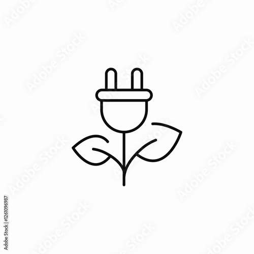 eco electricity icon sign vector