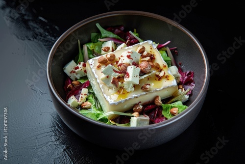 Gourmet Course with Fresh Greens and Cheese