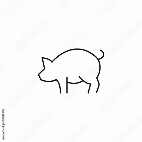 farm pig icon sign vector