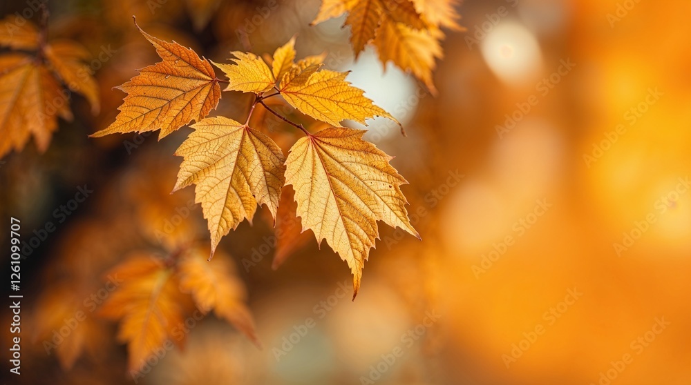 Oil Painting of Autumn Leaves: Sharp Focus with Bokeh Background and Seamless Gradient Blending Oil Painting of Autumn Leaves: Sharp Focus with Bokeh Background and Seamless Gradient Blending
