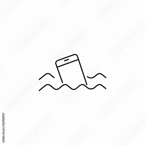 phone sea drop icon sign vector