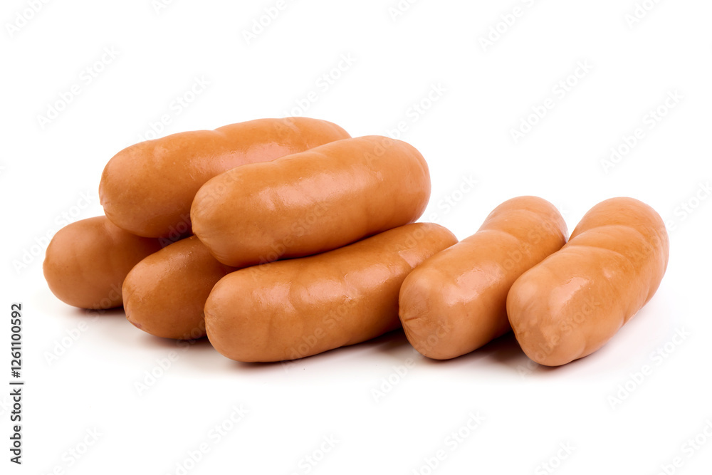 Fresh Sausages Isolated on White Background. Fresh Sausages Isolated on White Background.