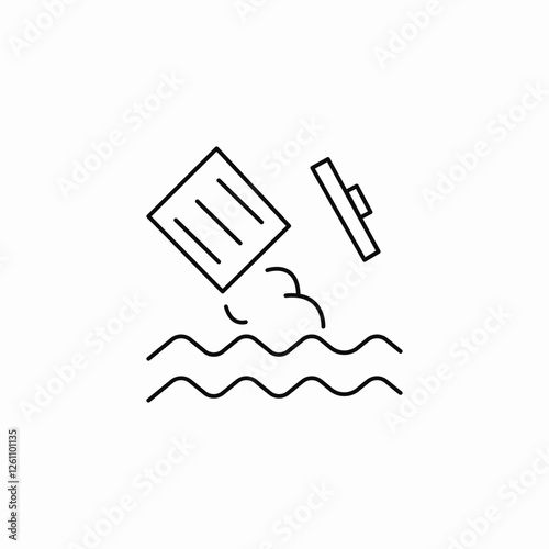 sea waste drop icon sign vector