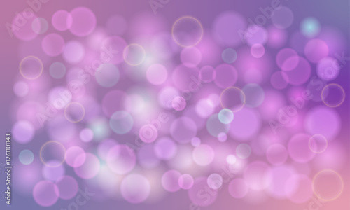 Bokeh effect on pink and green background. Vector illustration