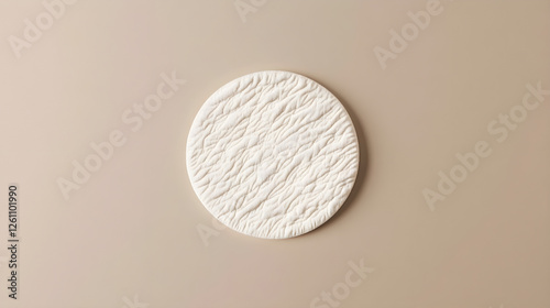 Plain monochromatic circular patch mockup placed on a flat neutral background for versatile embroidery options
