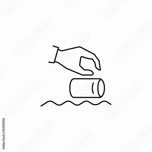 waste sea throw icon sign vector