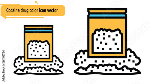 Cocaine drug color icon vector