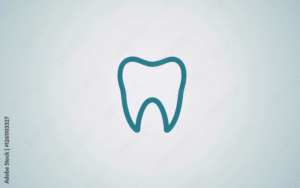 Dental health symbol displayed on a calm blue background representing oral hygiene awareness Dental health symbol displayed on a calm blue background representing oral hygiene awareness