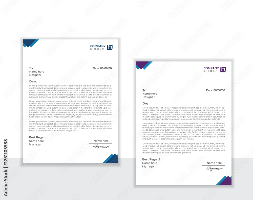 Vector modern unique letterhead template design Vector modern unique letterhead template design