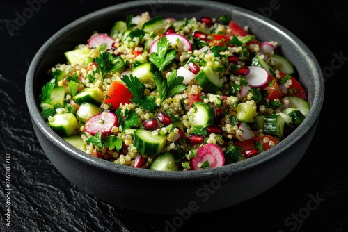 Nutty crunch from toasted millet in a colorful vegetarian dish