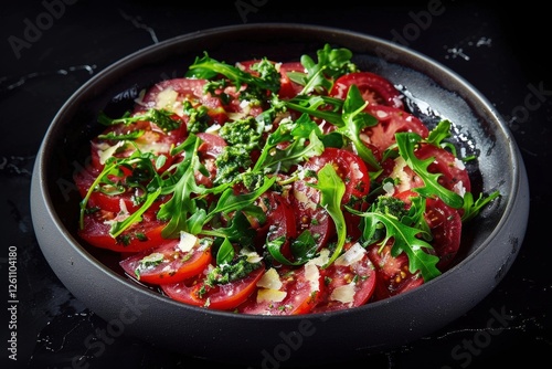 Parmesan Cheese Sprinkle Adds Texture to Tomato Salad