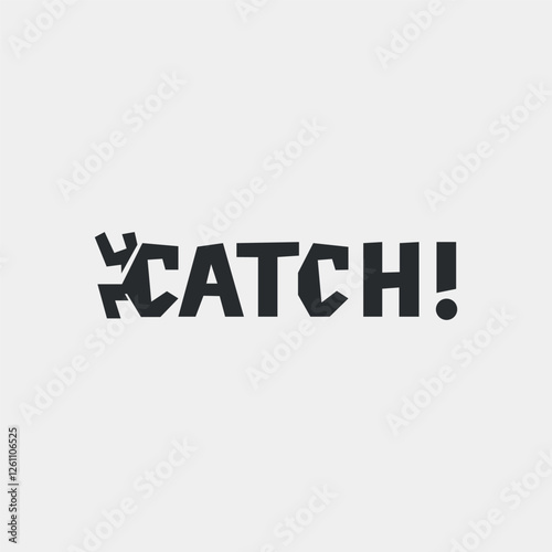 Vector catch text logo design