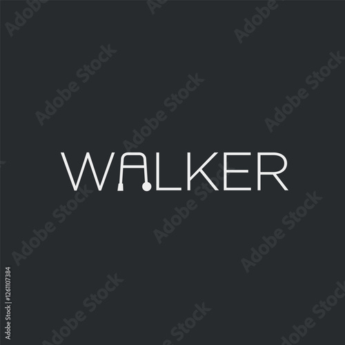 Vector walker text logo design