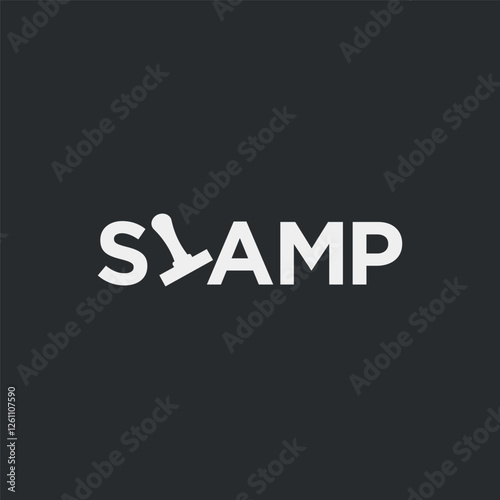 Vector stamp text logo design