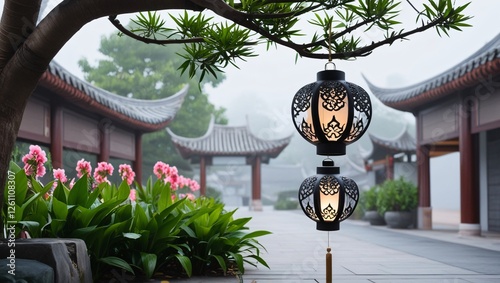 Obraz na płótnie traditional chinese lantern , AI Generated. w salonie