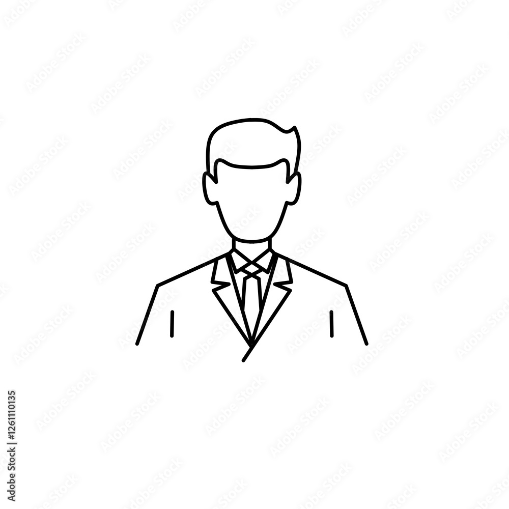 Young businessman, icon minimalist style isolated Young businessman, icon minimalist style isolated