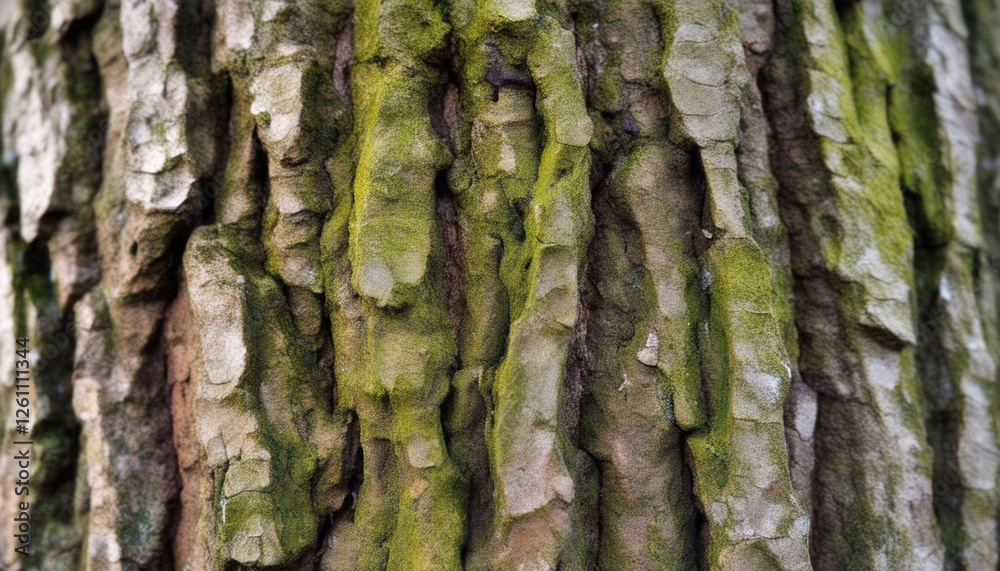Extreme close up of tree bark, with intricate textures and small patches of moss, capturing the beauty of the earth's surface. Extreme close up of tree bark, with intricate textures and small patches of moss, capturing the beauty of the earth's surface.