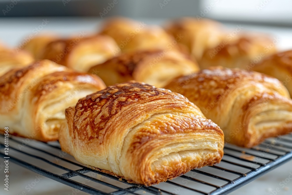 Freshly baked pastries sit on a cooling rack, showcasing a golden-brown crust. The inviting aroma fills the cozy bakery kitchen, capturing the essence of warm baking Freshly baked pastries sit on a cooling rack, showcasing a golden-brown crust. The inviting aroma fills the cozy bakery kitchen, capturing the essence of warm baking