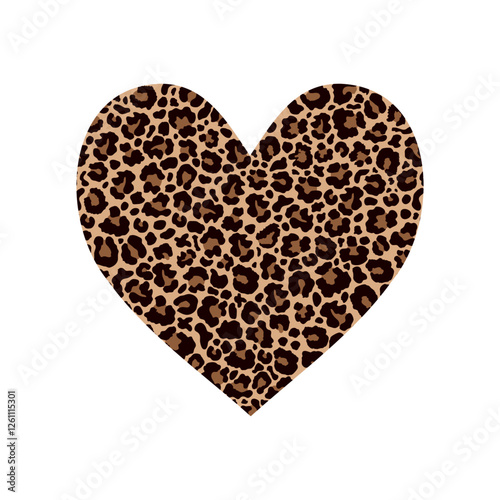 Heart filled of leopard pattern.