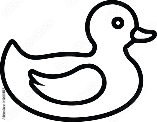 Silhouette vector of a rubber duck floating.