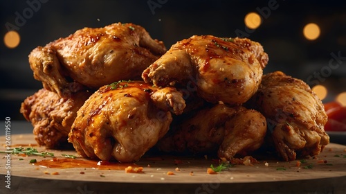 roasted chicken, fired chicken