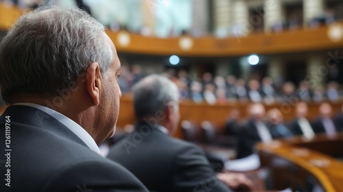 Attentive Man at Legislative Session