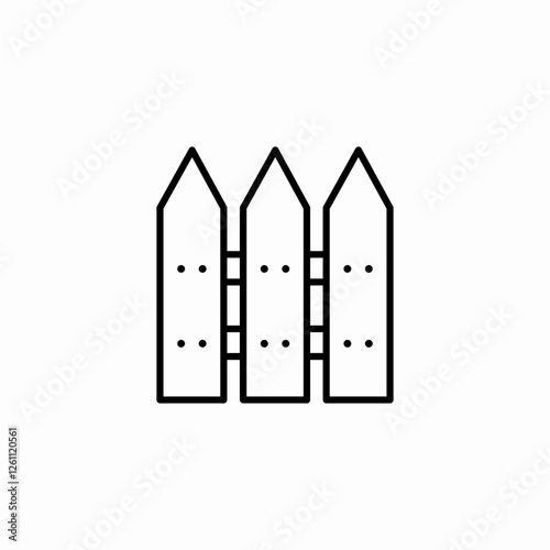 tall garden fence icon sign vector